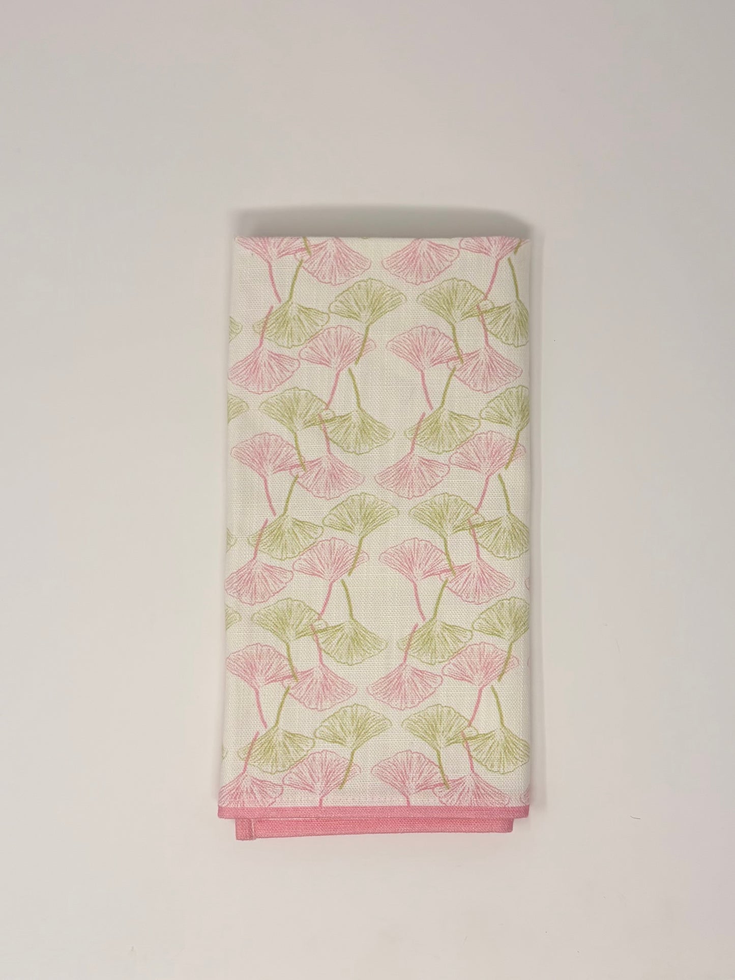 Gingko Napkin - Pink and Grass