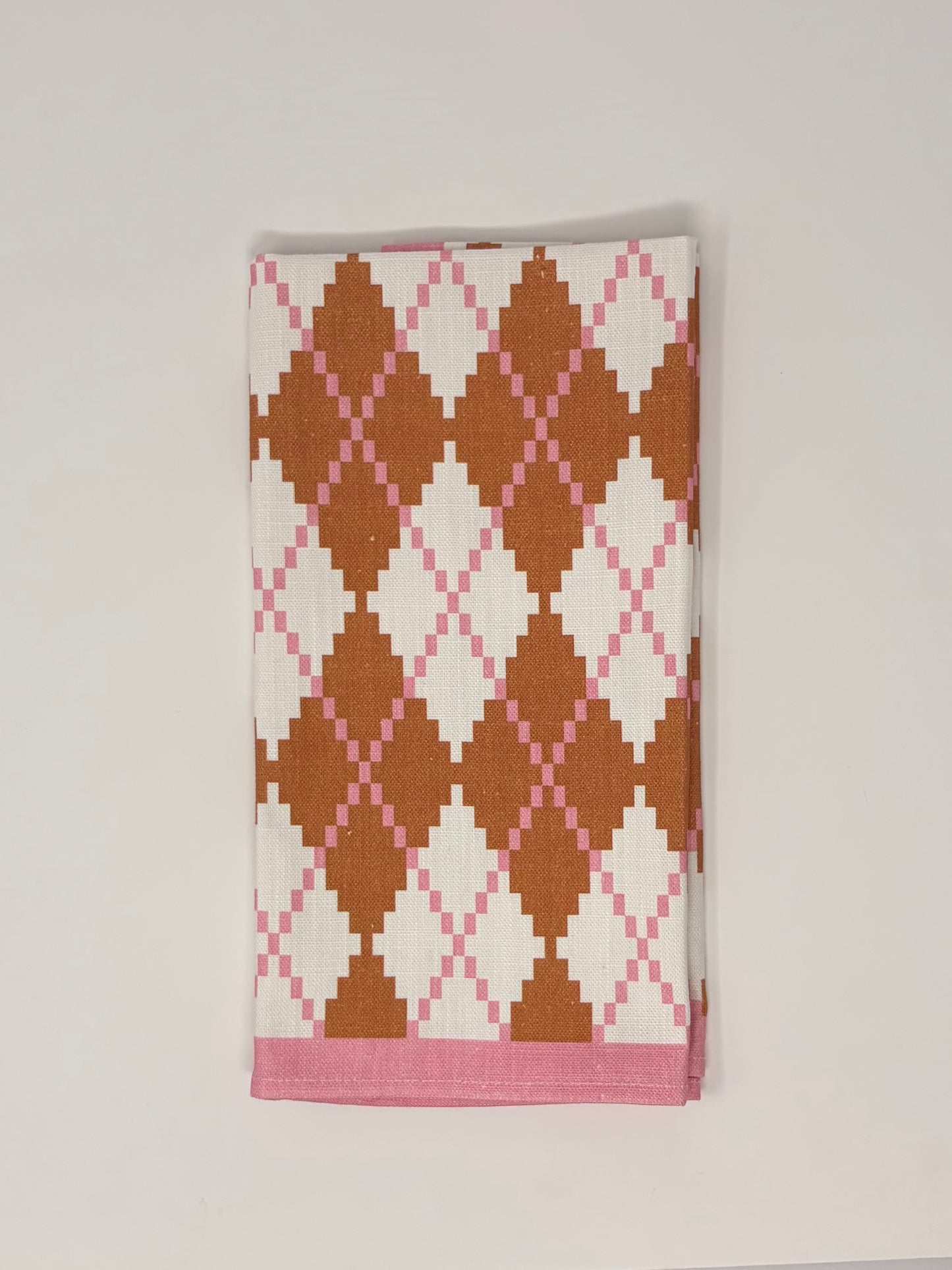 Argyle Napkin - Buckthorn and Pink