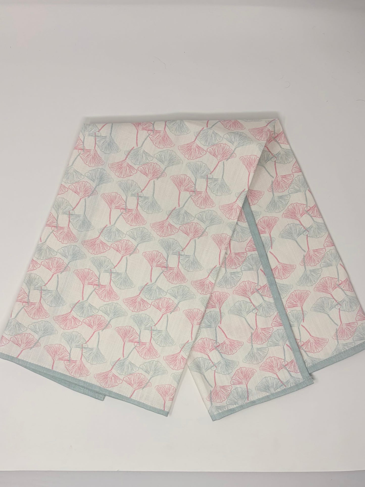 Gingko Hand Towels - Sky and Pink