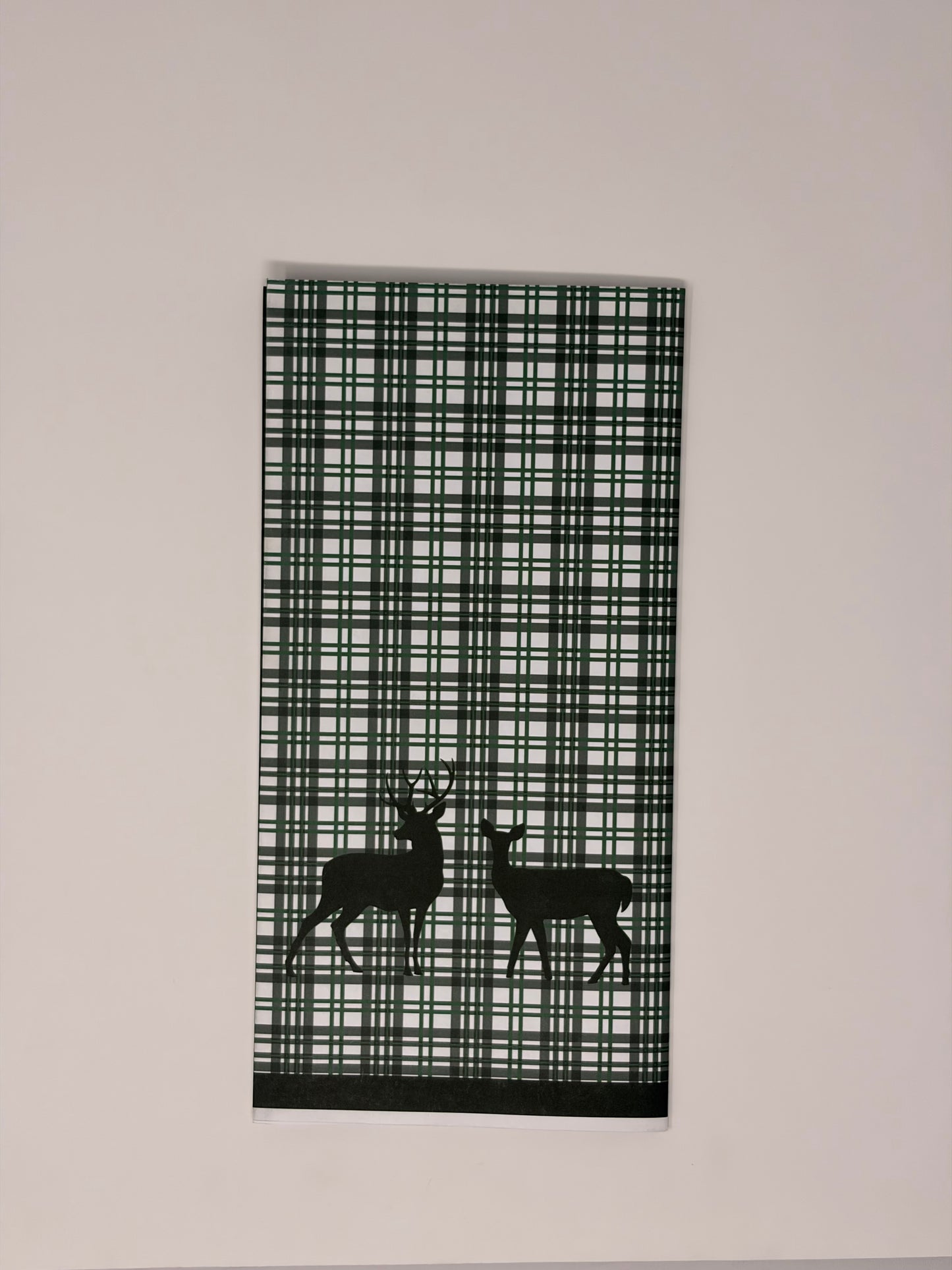 Plaid Deer Napkin - Fir