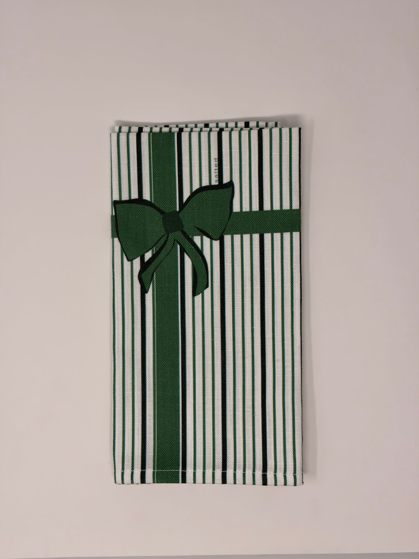 Bow Stripe Napkin - Fir