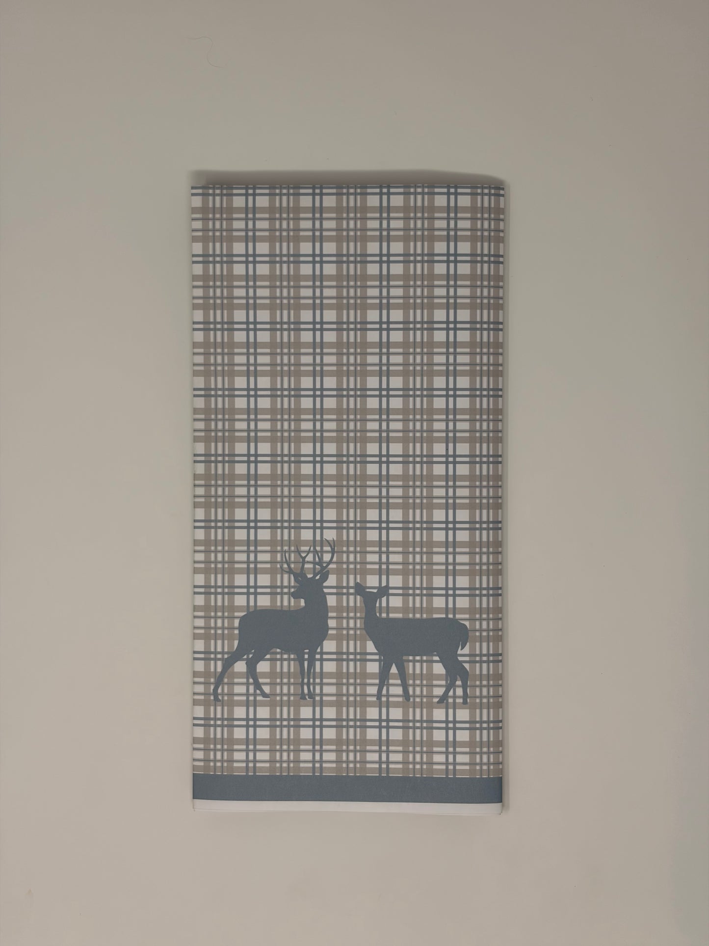 Plaid Deer Napkin - Autumn Blue