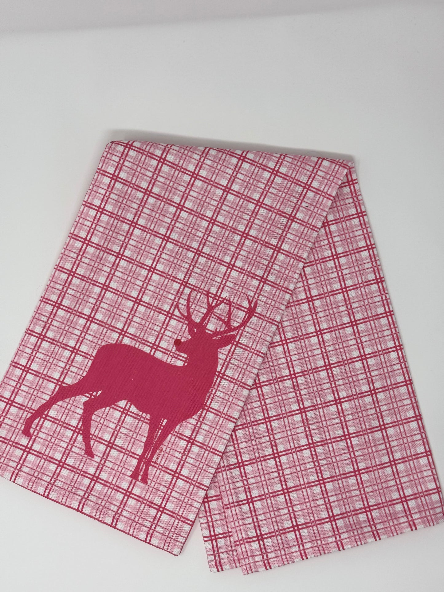 Plaid Deer Hand Towel