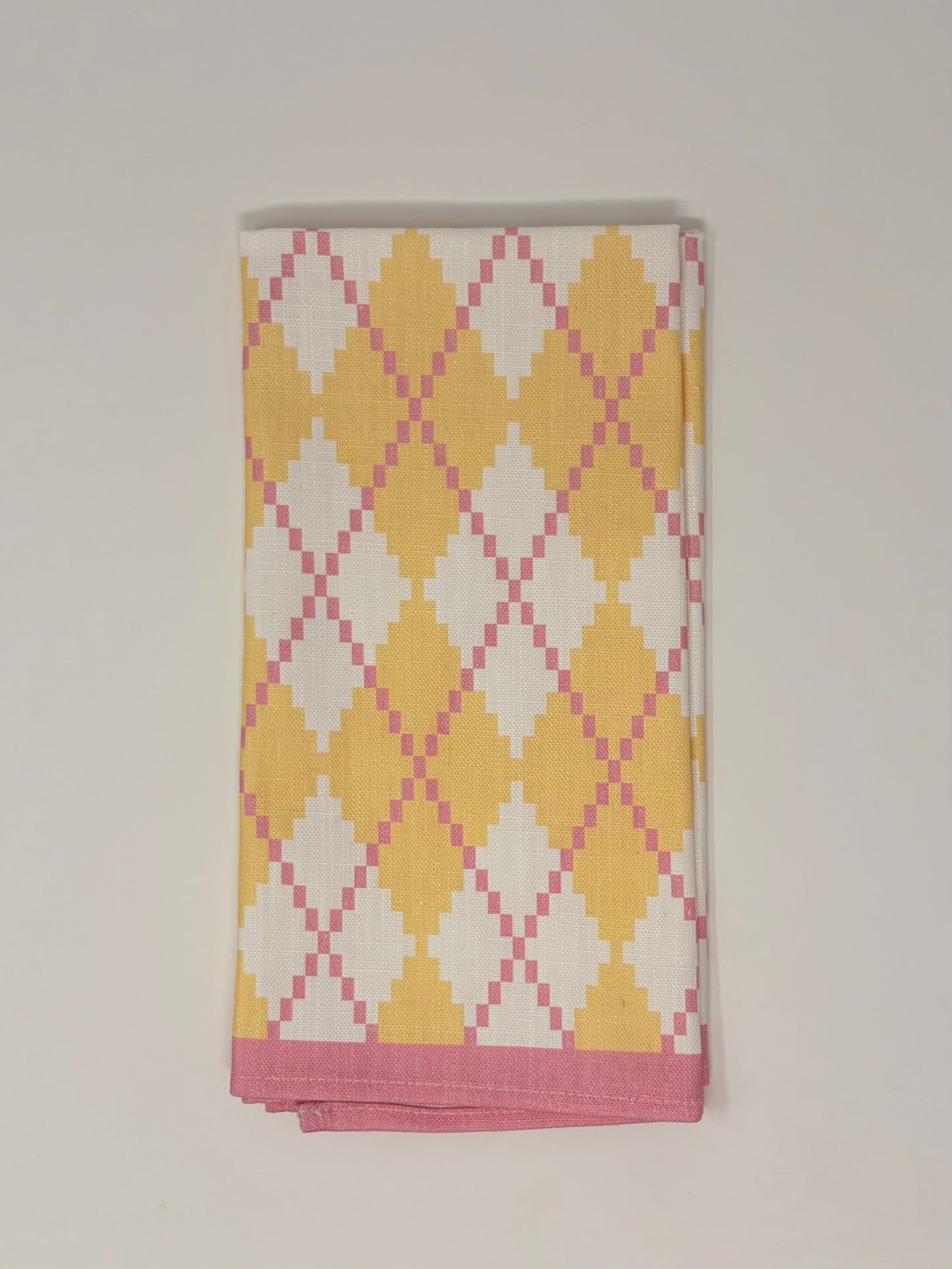 Argyle Napkin - Yellow and Pink