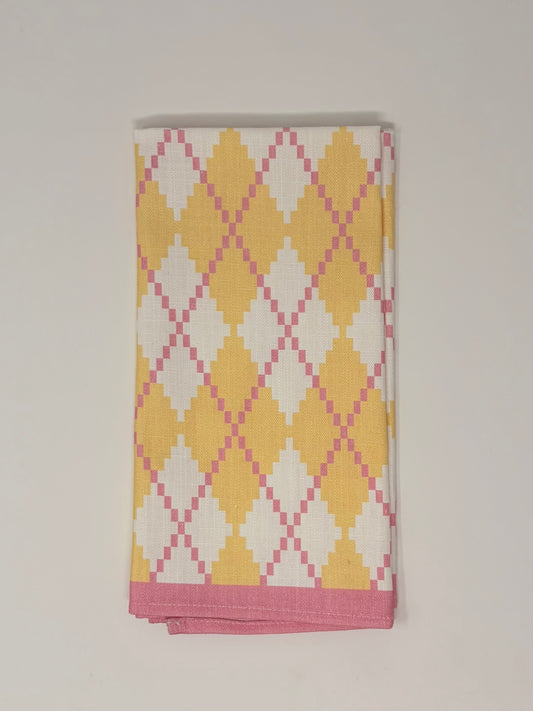 Argyle Napkin - Yellow and Pink