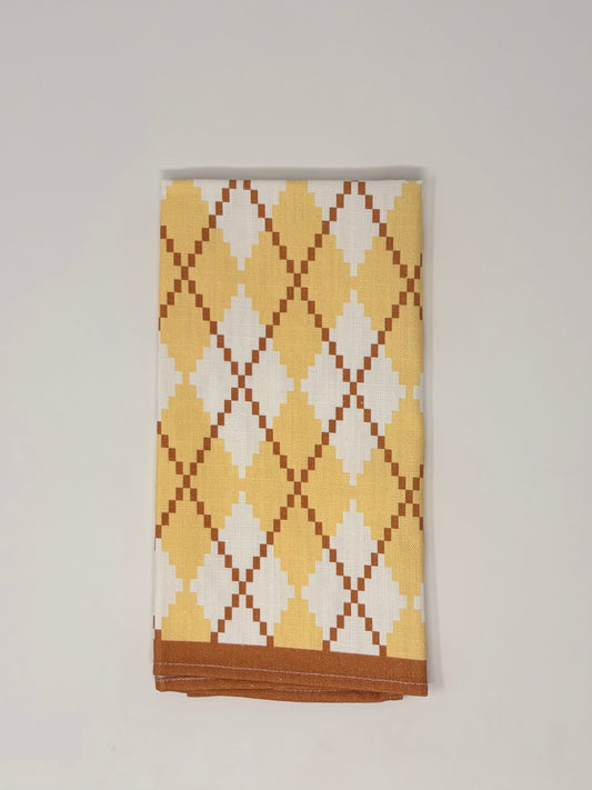 Argyle Napkin - Yellow and Buckthorn
