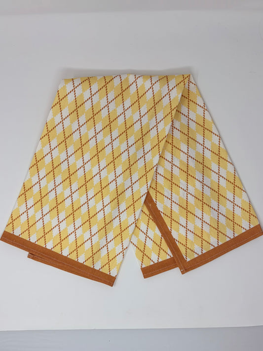 Argyle Hand Towel - Yellow and Buckthorn