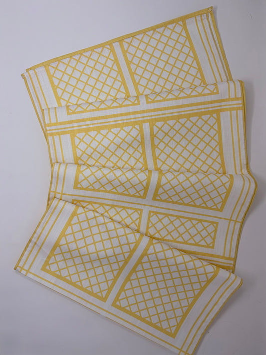 Lattice Table Runner - Yellow