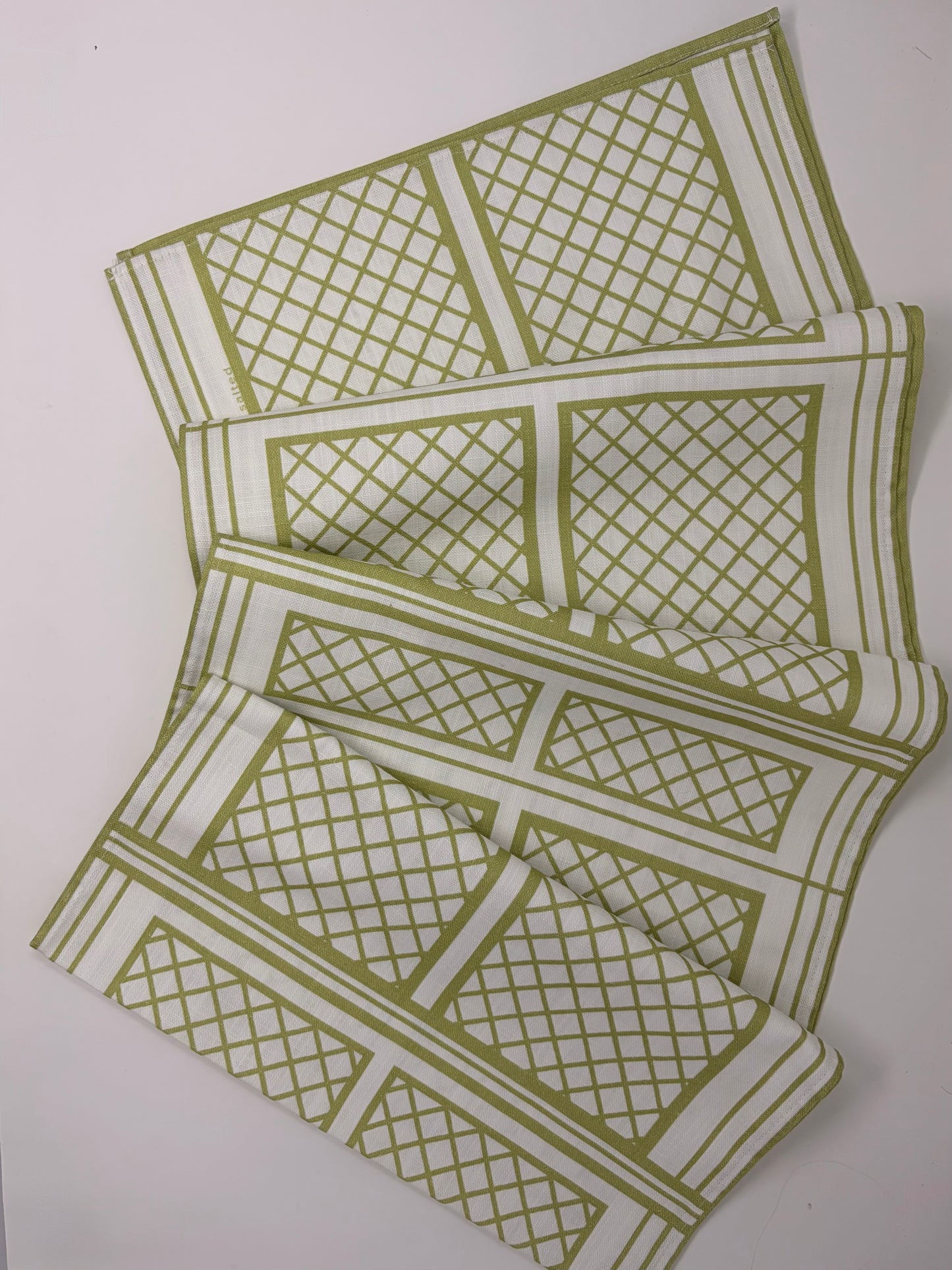 Lattice Table Runner - Grass