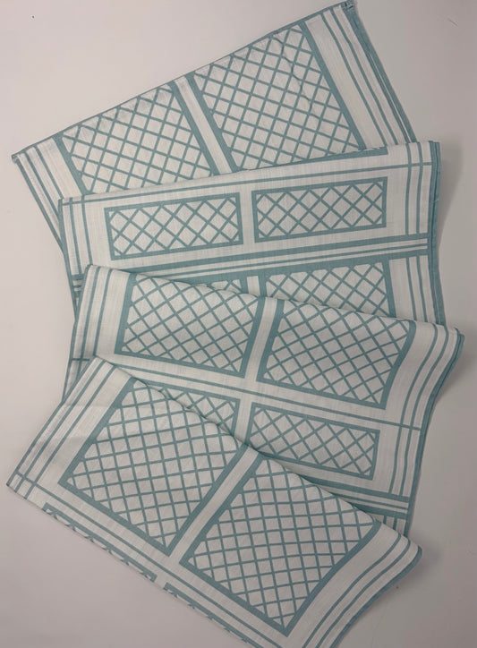 Lattice Table Runner - Sky