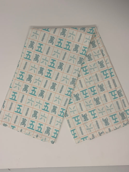 Mahjong Tiles Hand Towel - Sky