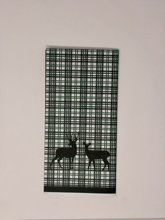 Plaid Deer Napkin - Fir