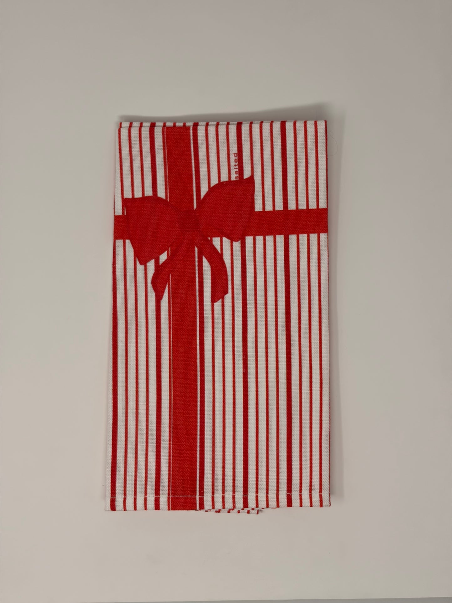 Bow Stripe Napkin - Red